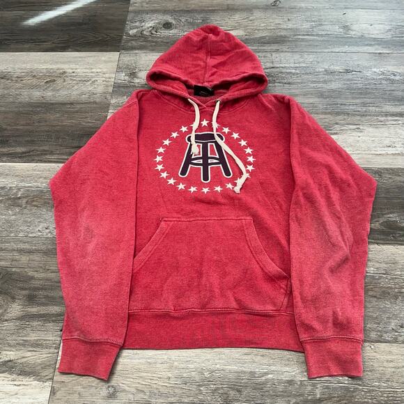 J‎ America Red Mens M Fleece Pullover Barstool Sports Logo Sweatshirt Hoodie - Picture 2 of 9